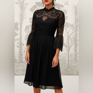 🎀 ASOS Black Goth Dress – XS 2/4 – Prom, Holiday, Party, Graduation, Halloween